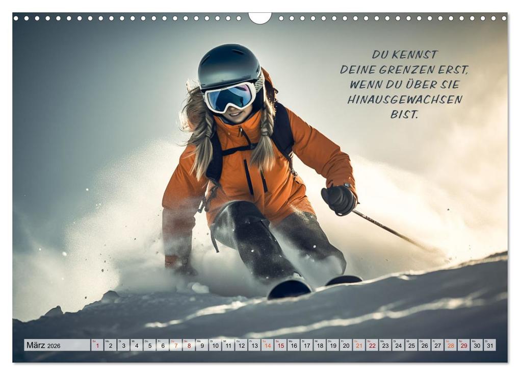 Weitere Ansicht: Motivation und Ski (Wandkalender 2026 DIN A3 quer), CALVENDO Monatskalender | Dirk Meutzner, Calvendo