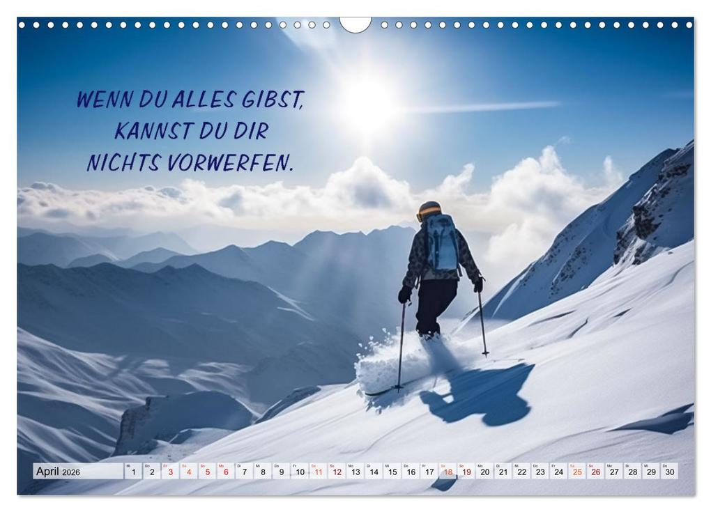 Weitere Ansicht: Motivation und Ski (Wandkalender 2026 DIN A3 quer), CALVENDO Monatskalender | Dirk Meutzner, Calvendo