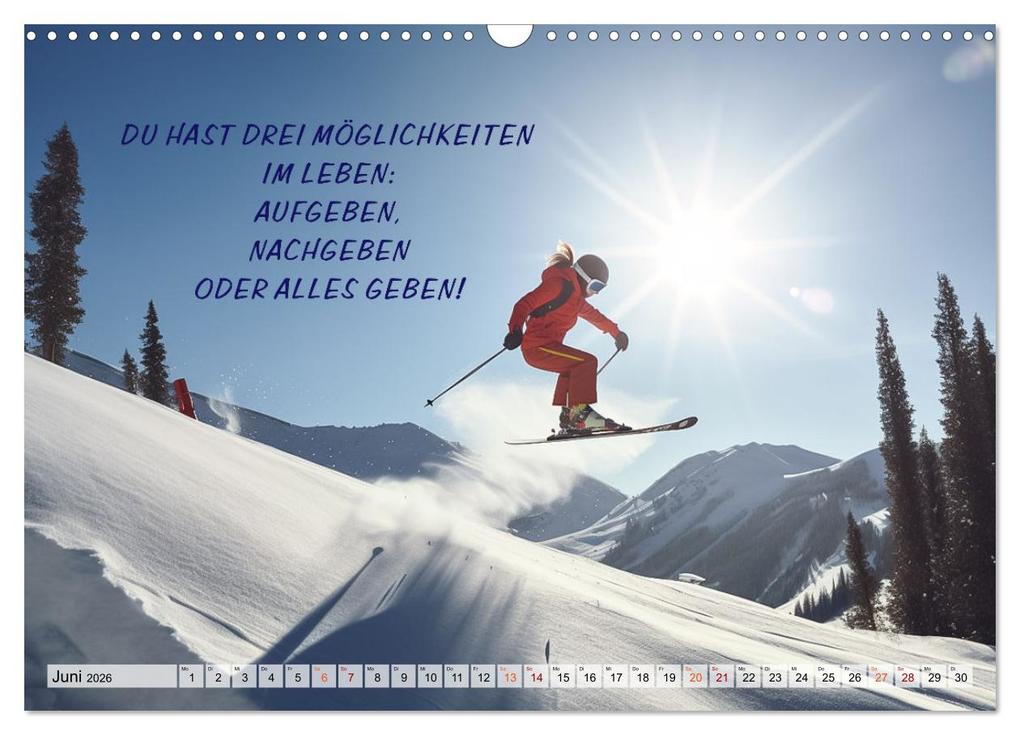 Weitere Ansicht: Motivation und Ski (Wandkalender 2026 DIN A3 quer), CALVENDO Monatskalender | Dirk Meutzner, Calvendo