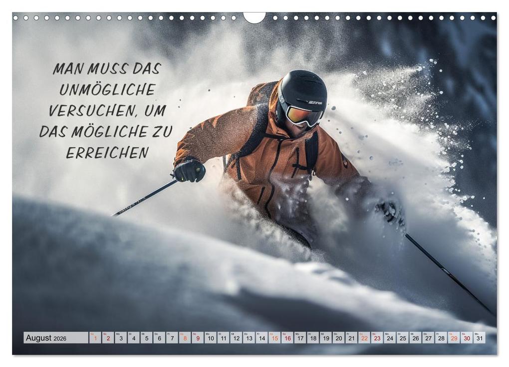 Weitere Ansicht: Motivation und Ski (Wandkalender 2026 DIN A3 quer), CALVENDO Monatskalender | Dirk Meutzner, Calvendo