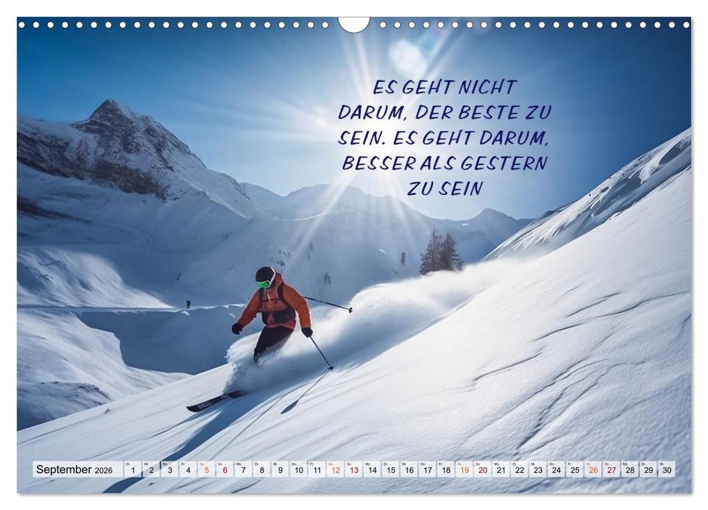 Weitere Ansicht: Motivation und Ski (Wandkalender 2026 DIN A3 quer), CALVENDO Monatskalender | Dirk Meutzner, Calvendo