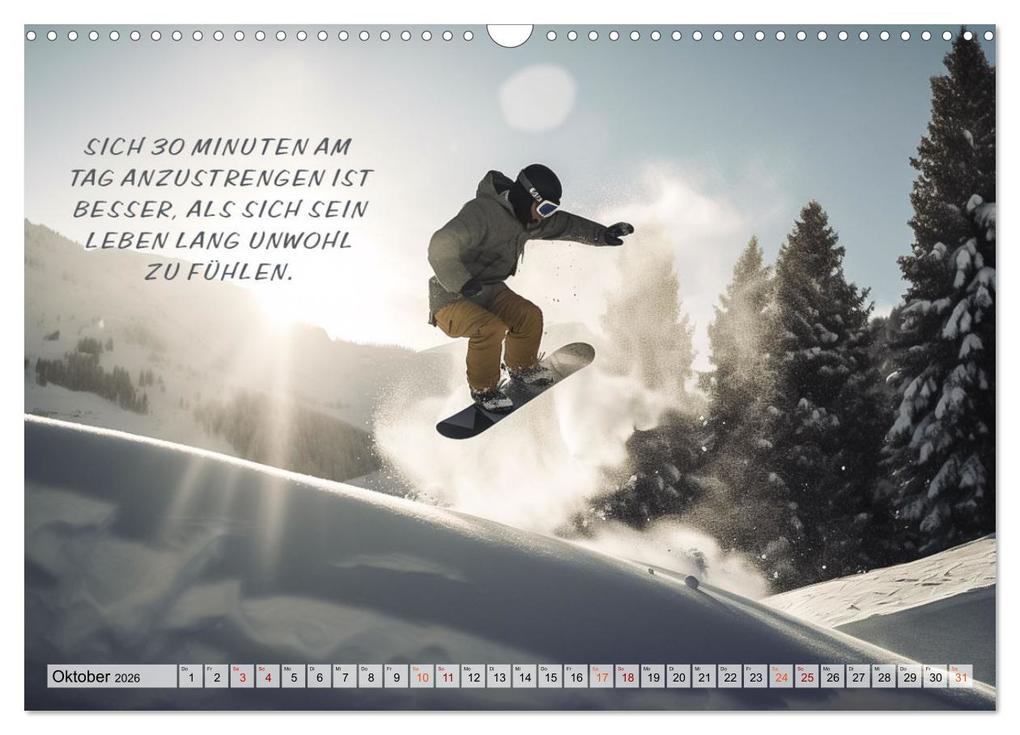 Weitere Ansicht: Motivation und Ski (Wandkalender 2026 DIN A3 quer), CALVENDO Monatskalender | Dirk Meutzner, Calvendo