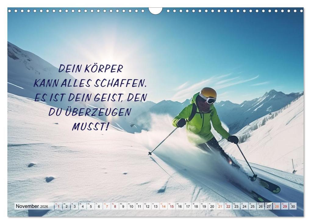 Weitere Ansicht: Motivation und Ski (Wandkalender 2026 DIN A3 quer), CALVENDO Monatskalender | Dirk Meutzner, Calvendo
