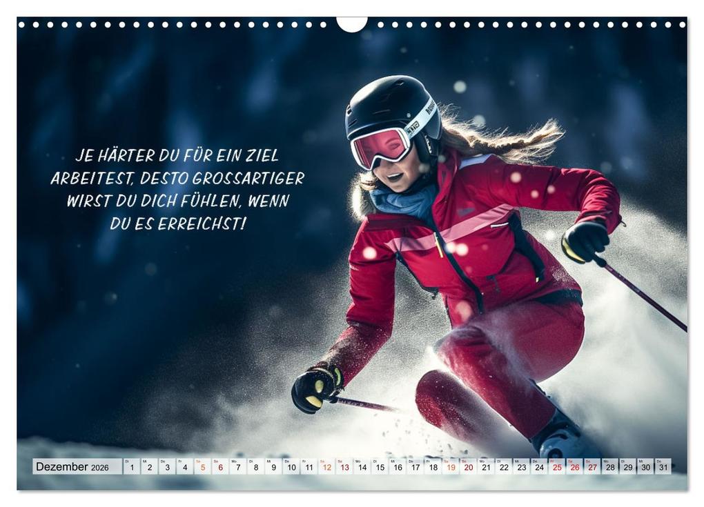 Weitere Ansicht: Motivation und Ski (Wandkalender 2026 DIN A3 quer), CALVENDO Monatskalender | Dirk Meutzner, Calvendo