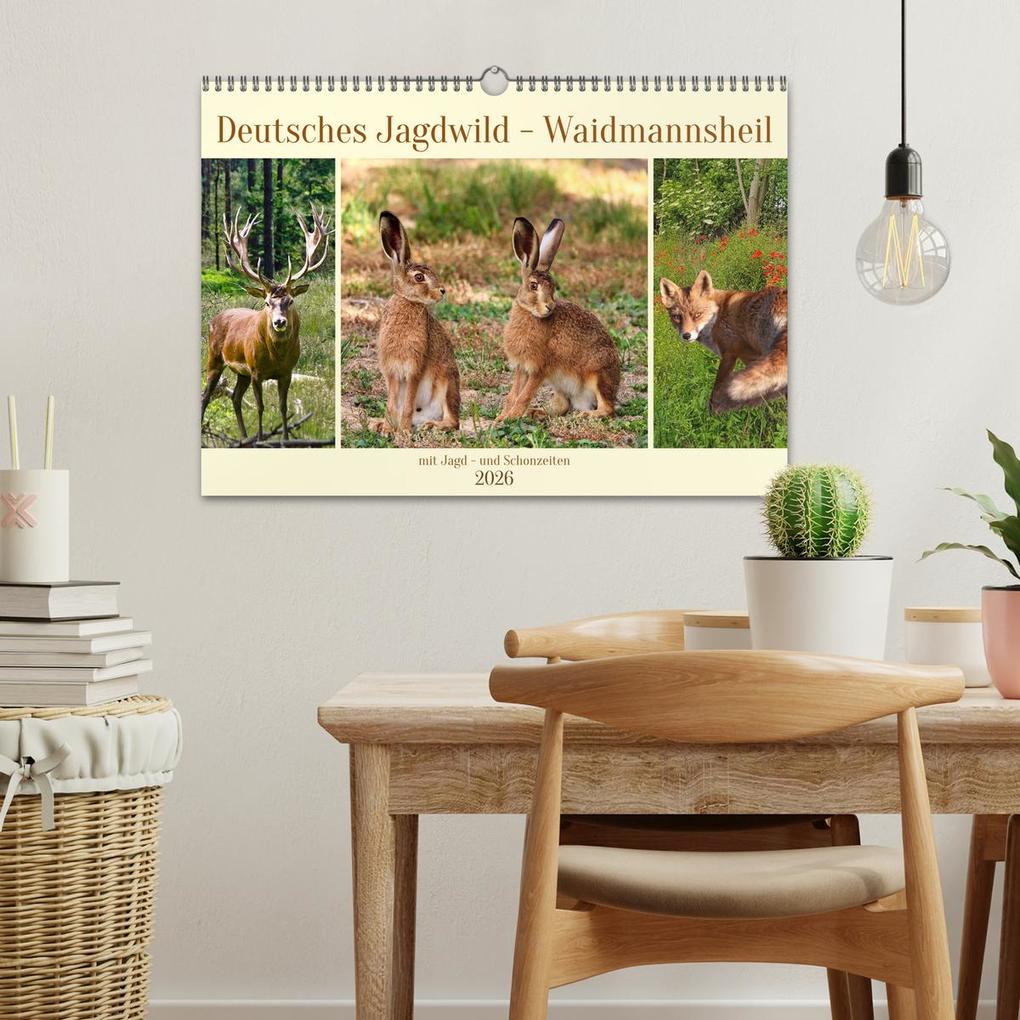 Weitere Ansicht: Deutsches Jagdwild - Waidmannsheil (Wandkalender 2026 DIN A3 quer), CALVENDO Monatskalender | Claudia Kleemann, Calvendo