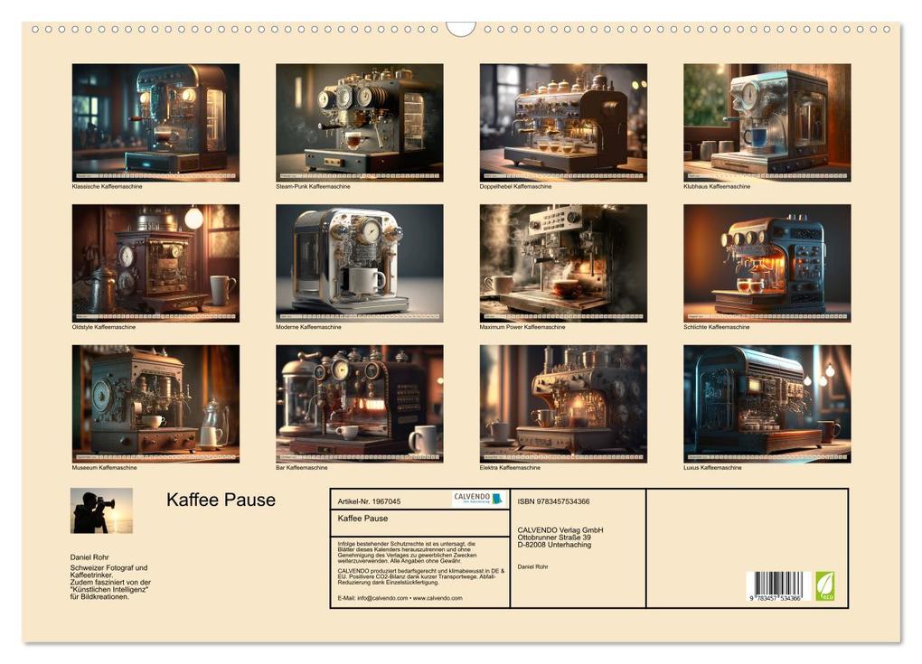 Weitere Ansicht: Kaffee Pause (Wandkalender 2026 DIN A2 quer), CALVENDO Monatskalender | Daniel Rohr, Calvendo