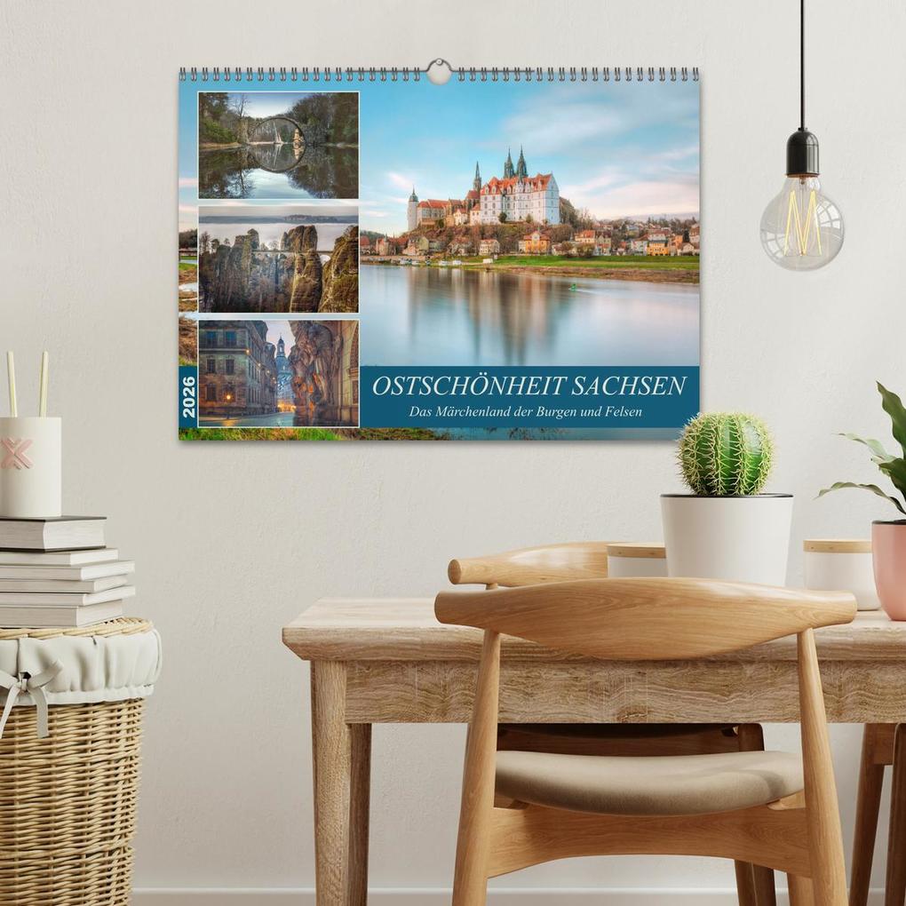 Weitere Ansicht: Ostschönheit Sachsen - Das Märchenland der Burgen und Felsen (Wandkalender 2026 DIN A3 quer), CALVENDO Monatskalender | Joana Kruse, Calvendo