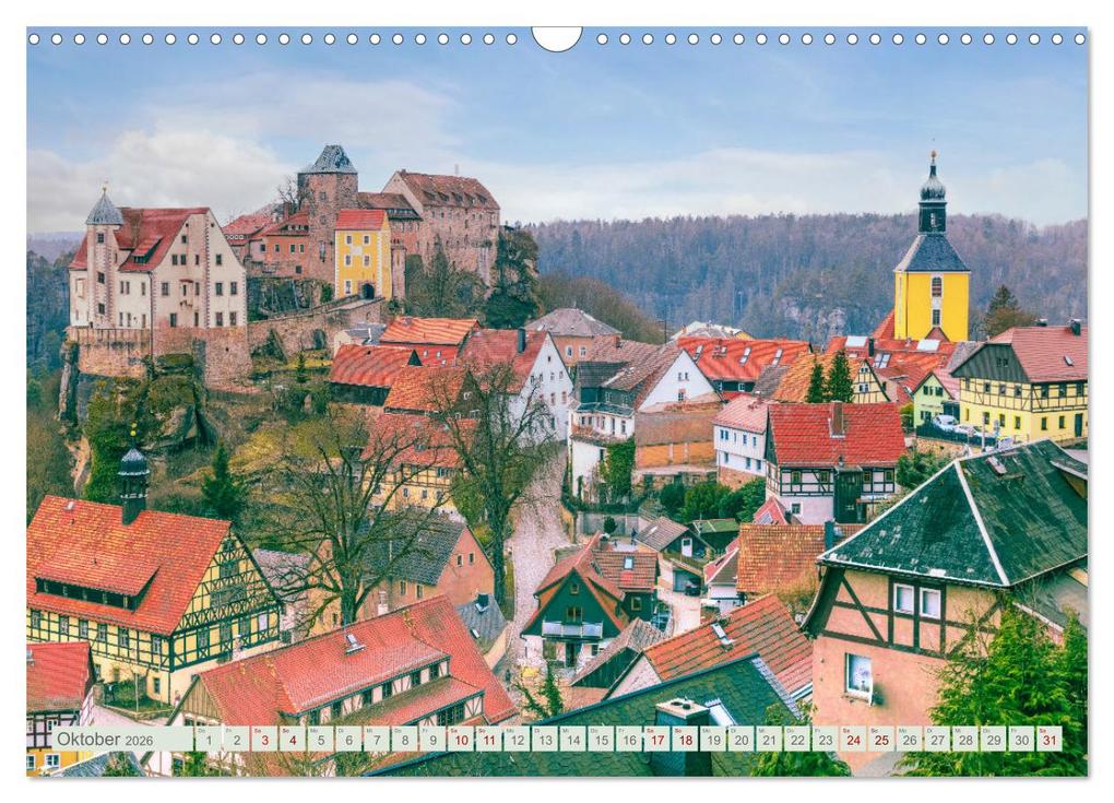 Weitere Ansicht: Ostschönheit Sachsen - Das Märchenland der Burgen und Felsen (Wandkalender 2026 DIN A3 quer), CALVENDO Monatskalender | Joana Kruse, Calvendo