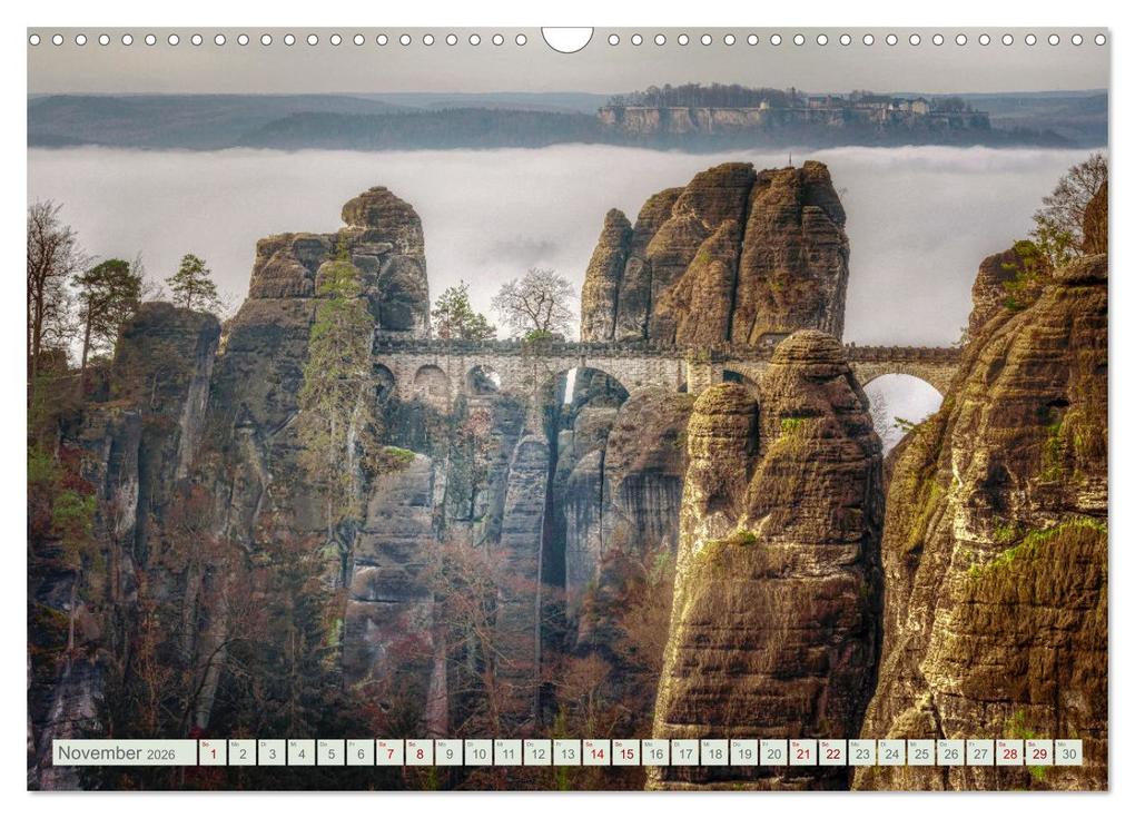 Weitere Ansicht: Ostschönheit Sachsen - Das Märchenland der Burgen und Felsen (Wandkalender 2026 DIN A3 quer), CALVENDO Monatskalender | Joana Kruse, Calvendo