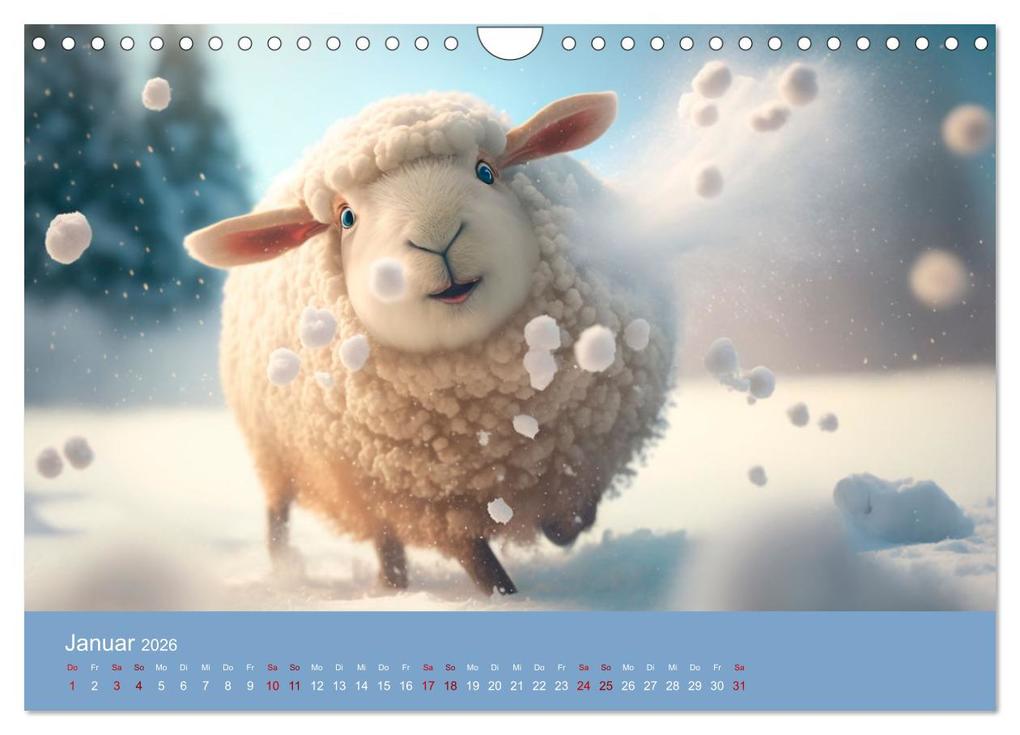 Weitere Ansicht: Die Schafe sind los Wollige Aussichten (Wandkalender 2026 DIN A4 quer), CALVENDO Monatskalender | artefacti artefacti, Calvendo, artefacti