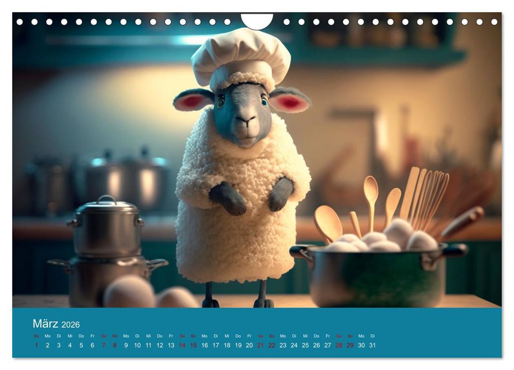 Weitere Ansicht: Die Schafe sind los Wollige Aussichten (Wandkalender 2026 DIN A4 quer), CALVENDO Monatskalender | artefacti artefacti, Calvendo, artefacti