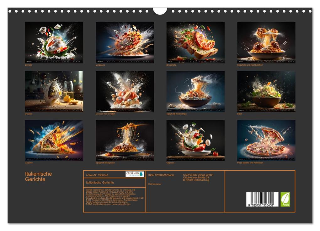 Weitere Ansicht: Italienische Gerichte (Wandkalender 2026 DIN A3 quer), CALVENDO Monatskalender | Dirk Meutzner, Calvendo