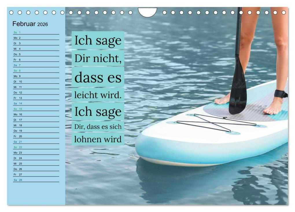 Weitere Ansicht: Wassersport - Schwimmen und SUP mit coolen Sprüchen (Wandkalender 2026 DIN A4 quer), CALVENDO Monatskalender | Susan Michel, Calvendo