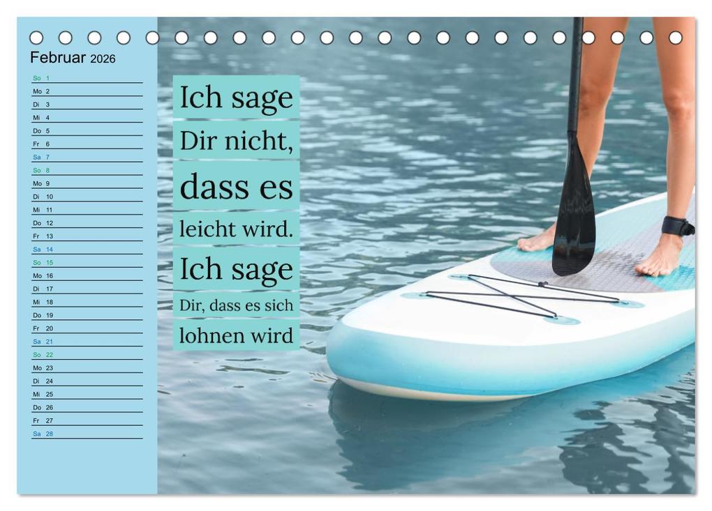 Weitere Ansicht: Wassersport - Schwimmen und SUP mit coolen Sprüchen (Tischkalender 2026 DIN A5 quer), CALVENDO Monatskalender | Susan Michel, Calvendo