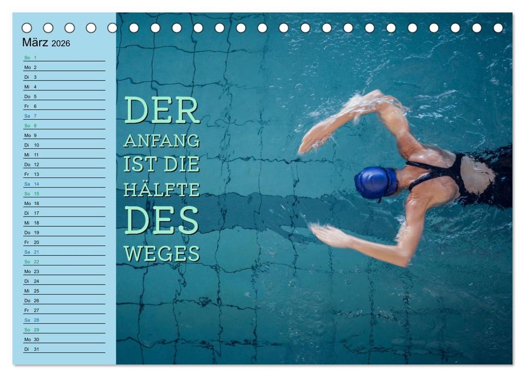 Weitere Ansicht: Wassersport - Schwimmen und SUP mit coolen Sprüchen (Tischkalender 2026 DIN A5 quer), CALVENDO Monatskalender | Susan Michel, Calvendo