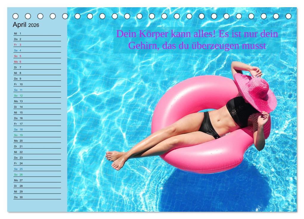 Weitere Ansicht: Wassersport - Schwimmen und SUP mit coolen Sprüchen (Tischkalender 2026 DIN A5 quer), CALVENDO Monatskalender | Susan Michel, Calvendo