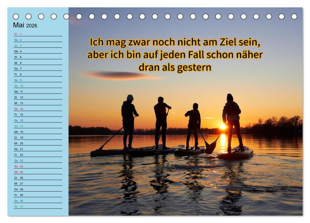 Weitere Ansicht: Wassersport - Schwimmen und SUP mit coolen Sprüchen (Tischkalender 2026 DIN A5 quer), CALVENDO Monatskalender | Susan Michel, Calvendo