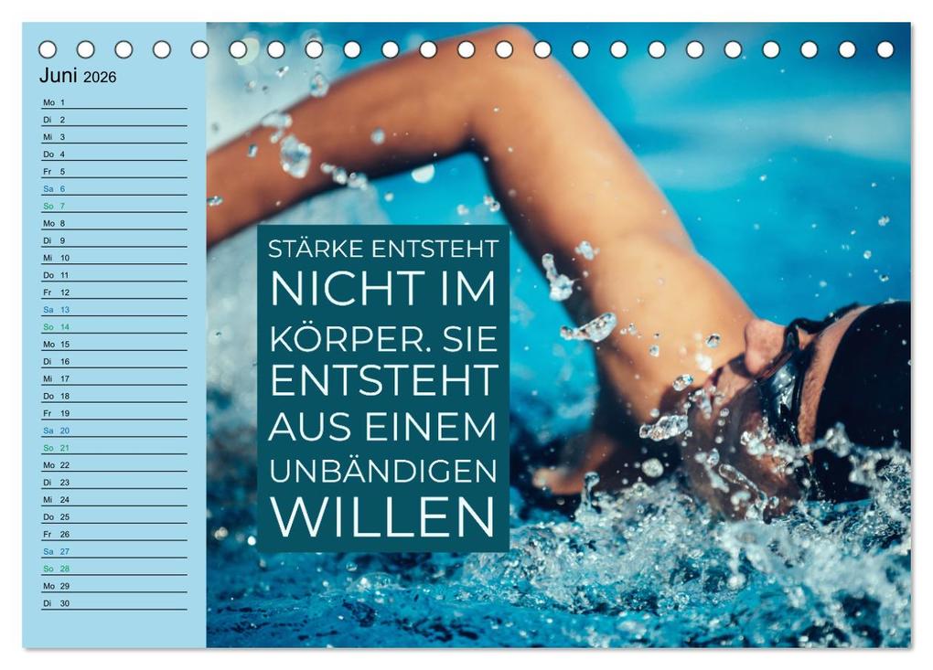 Weitere Ansicht: Wassersport - Schwimmen und SUP mit coolen Sprüchen (Tischkalender 2026 DIN A5 quer), CALVENDO Monatskalender | Susan Michel, Calvendo