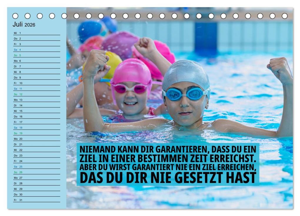 Weitere Ansicht: Wassersport - Schwimmen und SUP mit coolen Sprüchen (Tischkalender 2026 DIN A5 quer), CALVENDO Monatskalender | Susan Michel, Calvendo