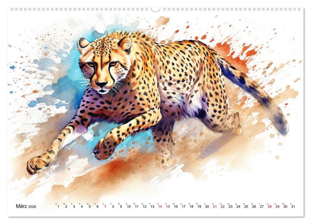 Weitere Ansicht: Raubtiere voll Eleganz und Kraft (Wandkalender 2026 DIN A2 quer), CALVENDO Monatskalender | Kerstin Waurick, Calvendo