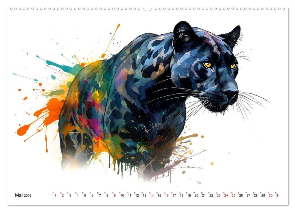 Weitere Ansicht: Raubtiere voll Eleganz und Kraft (Wandkalender 2026 DIN A2 quer), CALVENDO Monatskalender | Kerstin Waurick, Calvendo