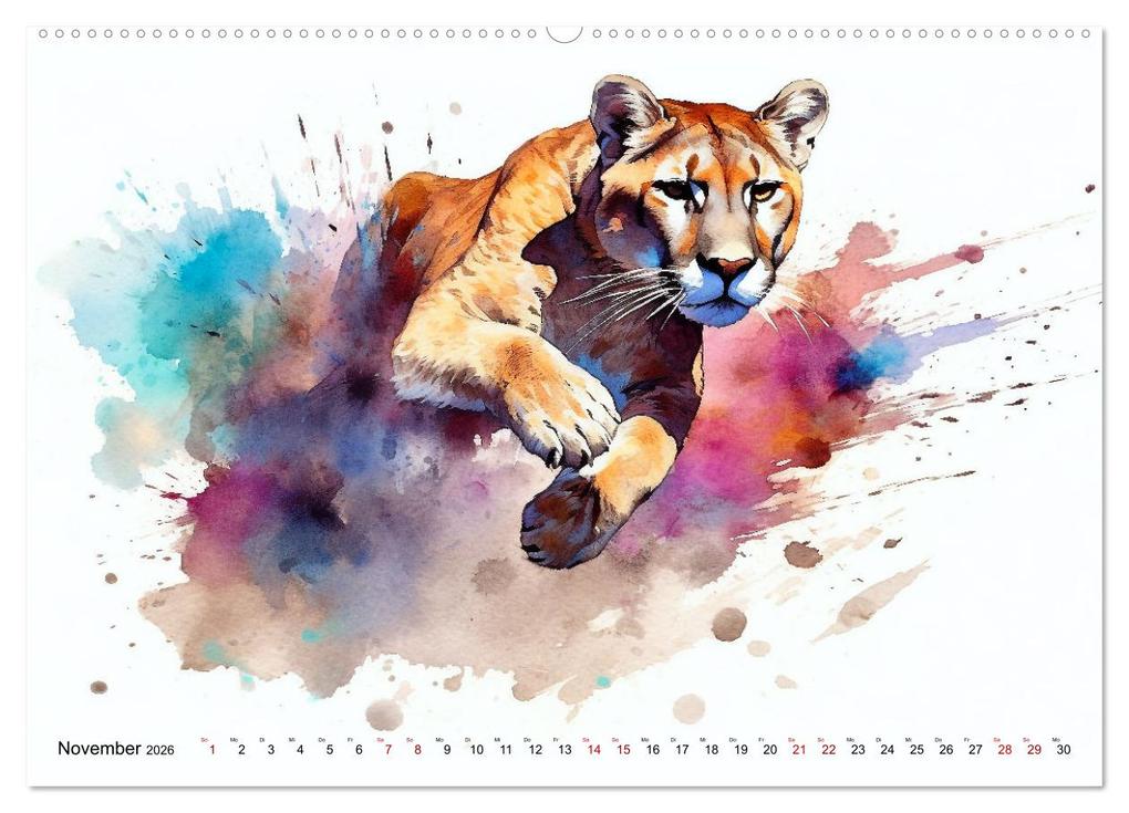 Weitere Ansicht: Raubtiere voll Eleganz und Kraft (Wandkalender 2026 DIN A2 quer), CALVENDO Monatskalender | Kerstin Waurick, Calvendo