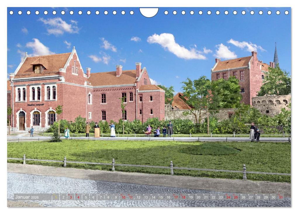 Weitere Ansicht: Aschersleben zur Kaiserzeit in Farbe - Kolorierte Schwarzweißfotografien (Wandkalender 2026 DIN A4 quer), CALVENDO Monatskalender | André Tetsch, Calvendo