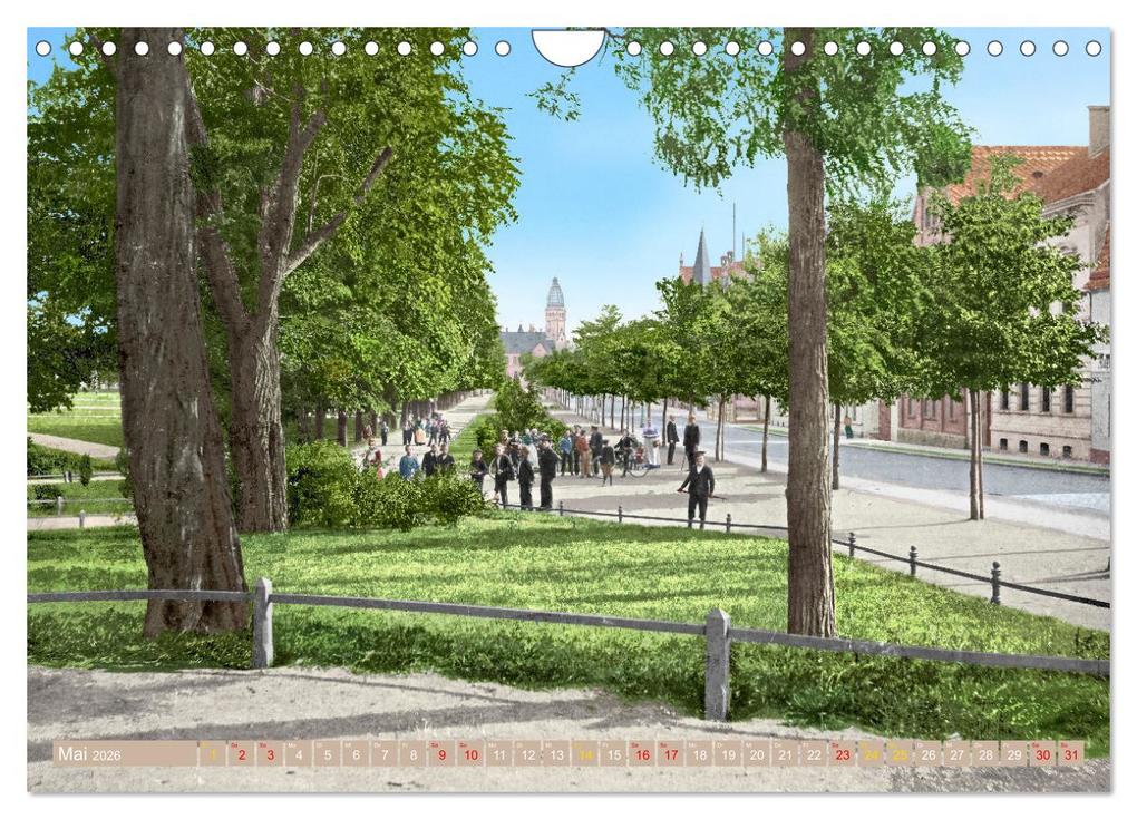 Weitere Ansicht: Aschersleben zur Kaiserzeit in Farbe - Kolorierte Schwarzweißfotografien (Wandkalender 2026 DIN A4 quer), CALVENDO Monatskalender | André Tetsch, Calvendo