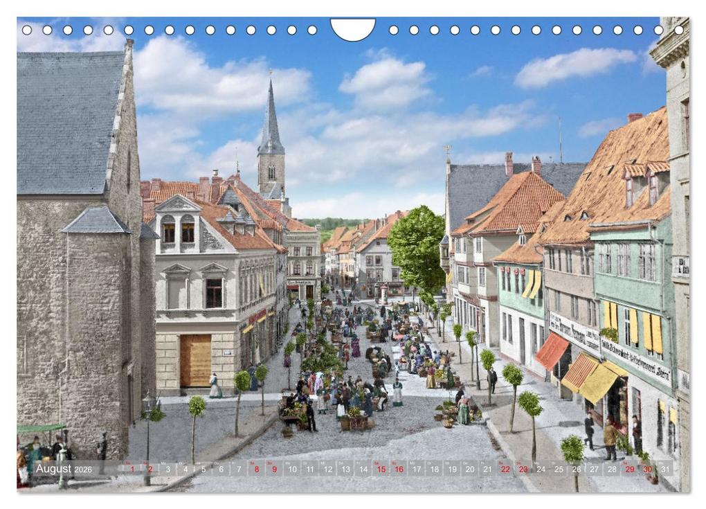 Weitere Ansicht: Aschersleben zur Kaiserzeit in Farbe - Kolorierte Schwarzweißfotografien (Wandkalender 2026 DIN A4 quer), CALVENDO Monatskalender | André Tetsch, Calvendo