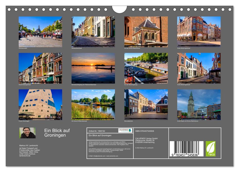 Weitere Ansicht: Ein Blick auf Groningen (Wandkalender 2026 DIN A4 quer), CALVENDO Monatskalender | Calvendo, Markus W. Lambrecht