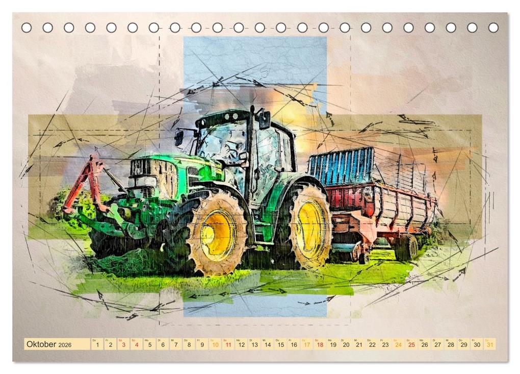 Weitere Ansicht: Traktoren - mein Kalender (Tischkalender 2026 DIN A5 quer), CALVENDO Monatskalender | Calvendo, Peter Roder