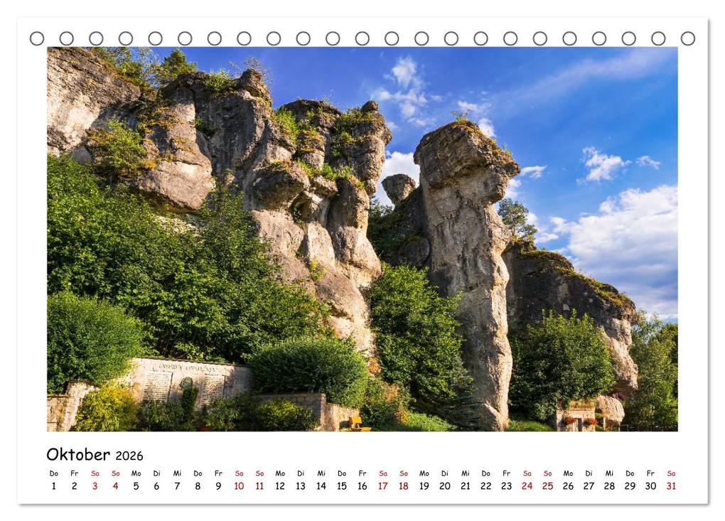 Weitere Ansicht: Fränkische Schweiz - Sehenswürdigkeiten der Berg- und Hügellandschaft (Tischkalender 2026 DIN A5 quer), CALVENDO Monatskalender | Calvendo, Raphael Amesoeder