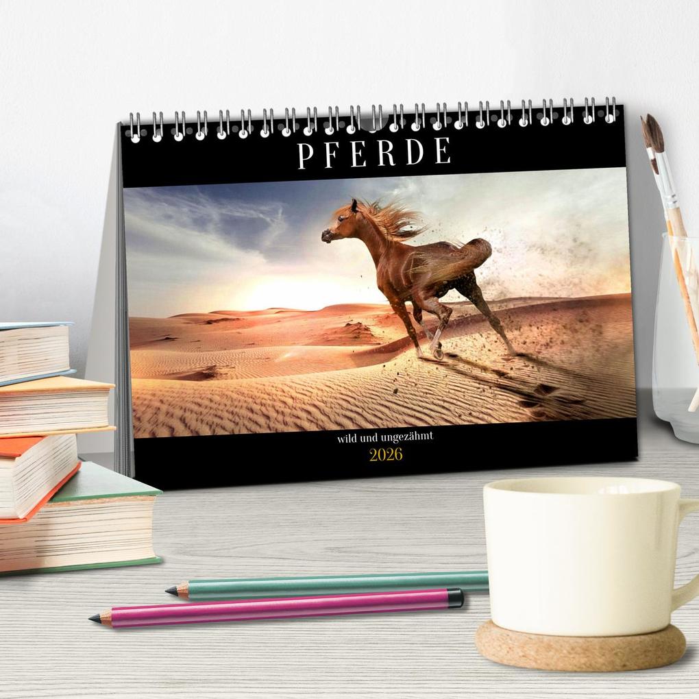 Weitere Ansicht: Pferde - wild und ungezähmt (Tischkalender 2026 DIN A5 quer), CALVENDO Monatskalender | Calvendo, Renate Utz