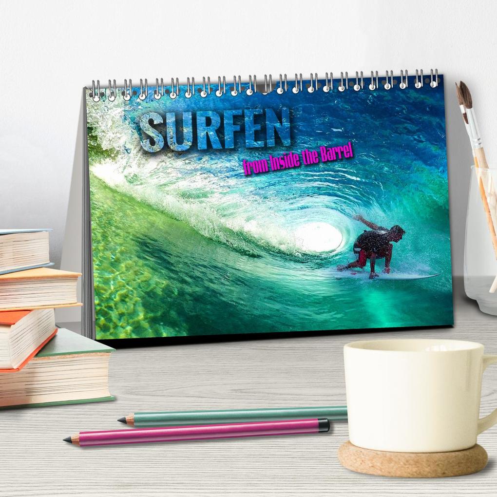 Weitere Ansicht: Surfen - from Inside the Barrel (Tischkalender 2026 DIN A5 quer), CALVENDO Monatskalender | Calvendo, Renate Utz
