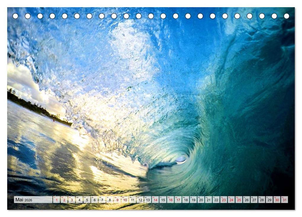 Weitere Ansicht: Surfen - from Inside the Barrel (Tischkalender 2026 DIN A5 quer), CALVENDO Monatskalender | Calvendo, Renate Utz