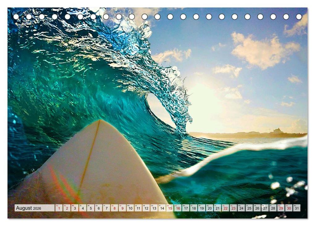 Weitere Ansicht: Surfen - from Inside the Barrel (Tischkalender 2026 DIN A5 quer), CALVENDO Monatskalender | Calvendo, Renate Utz