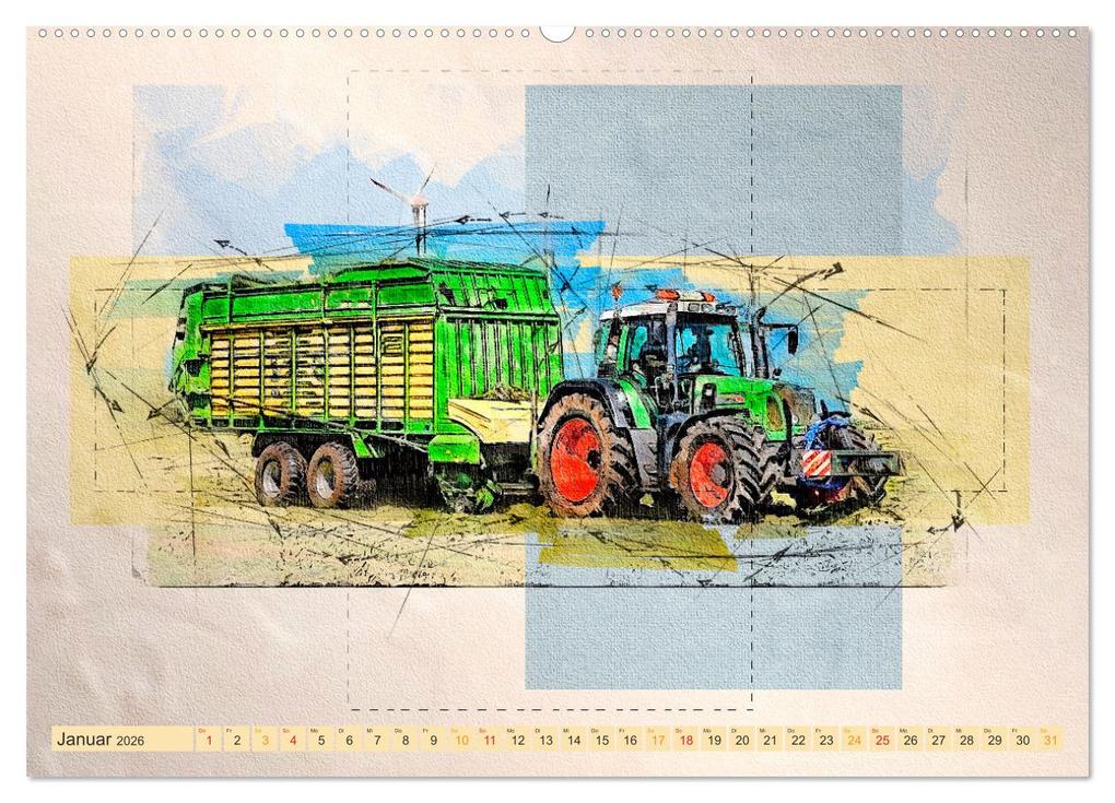 Weitere Ansicht: Traktoren - mein Kalender (Wandkalender 2026 DIN A2 quer), CALVENDO Monatskalender | Calvendo, Peter Roder
