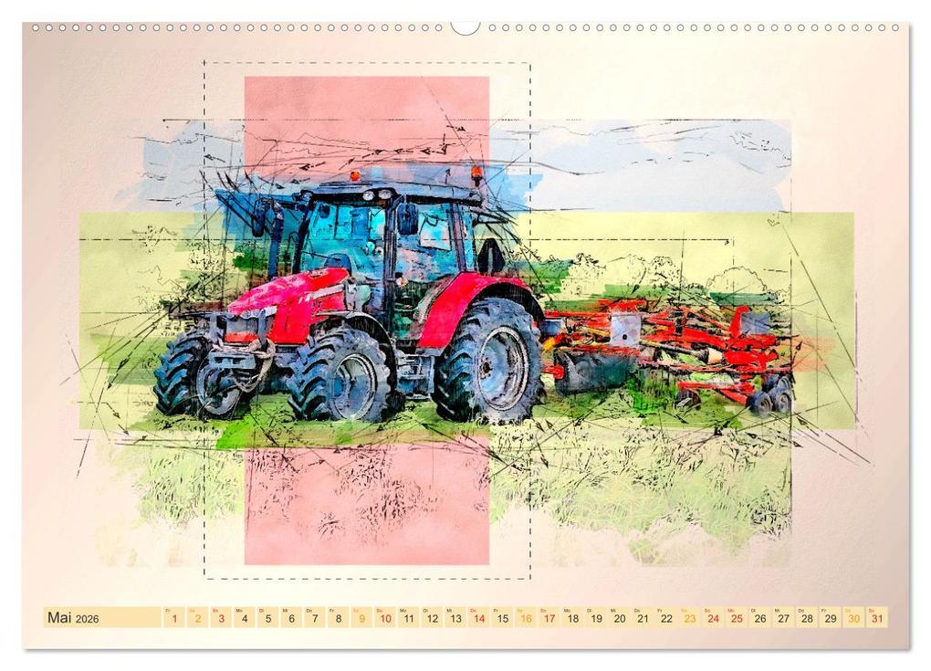 Weitere Ansicht: Traktoren - mein Kalender (Wandkalender 2026 DIN A2 quer), CALVENDO Monatskalender | Calvendo, Peter Roder