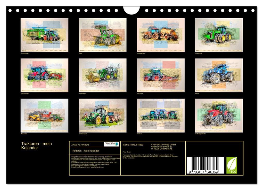 Weitere Ansicht: Traktoren - mein Kalender (Wandkalender 2026 DIN A4 quer), CALVENDO Monatskalender | Calvendo, Peter Roder