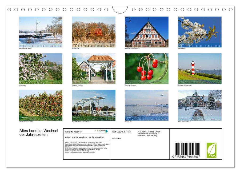 Weitere Ansicht: Altes Land im Wechsel der Jahreszeiten (Wandkalender 2026 DIN A4 quer), CALVENDO Monatskalender | Calvendo, Martina Fornal