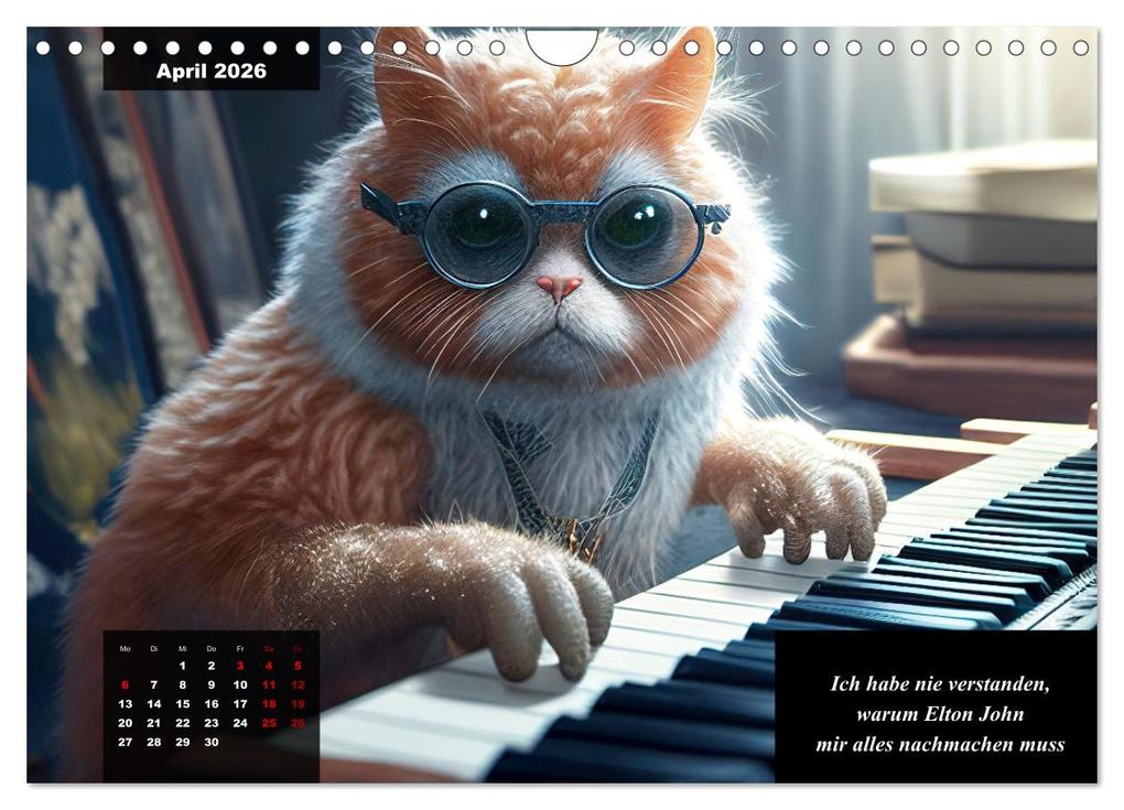 Weitere Ansicht: Der humoristische Katzen Kalender (Wandkalender 2026 DIN A4 quer), CALVENDO Monatskalender | Calvendo, Peter Rübsamen