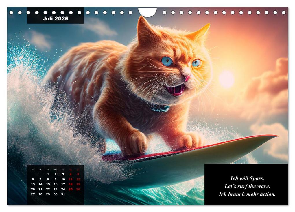 Weitere Ansicht: Der humoristische Katzen Kalender (Wandkalender 2026 DIN A4 quer), CALVENDO Monatskalender | Calvendo, Peter Rübsamen