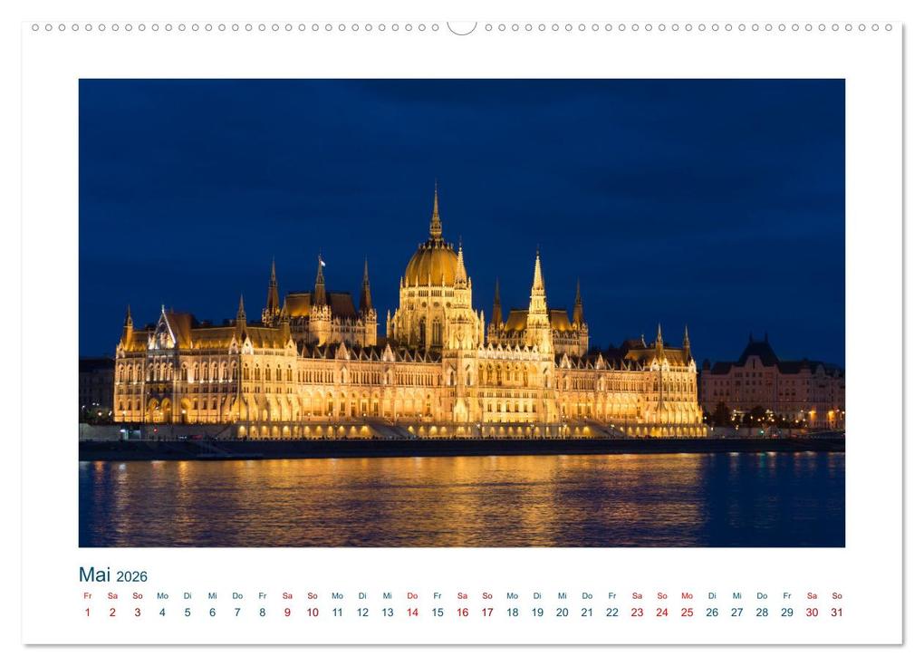 Weitere Ansicht: Budapest: zwischen Parlamentsgebäude und Burgpalast (Wandkalender 2026 DIN A2 quer), CALVENDO Monatskalender | Michael Heber, Calvendo