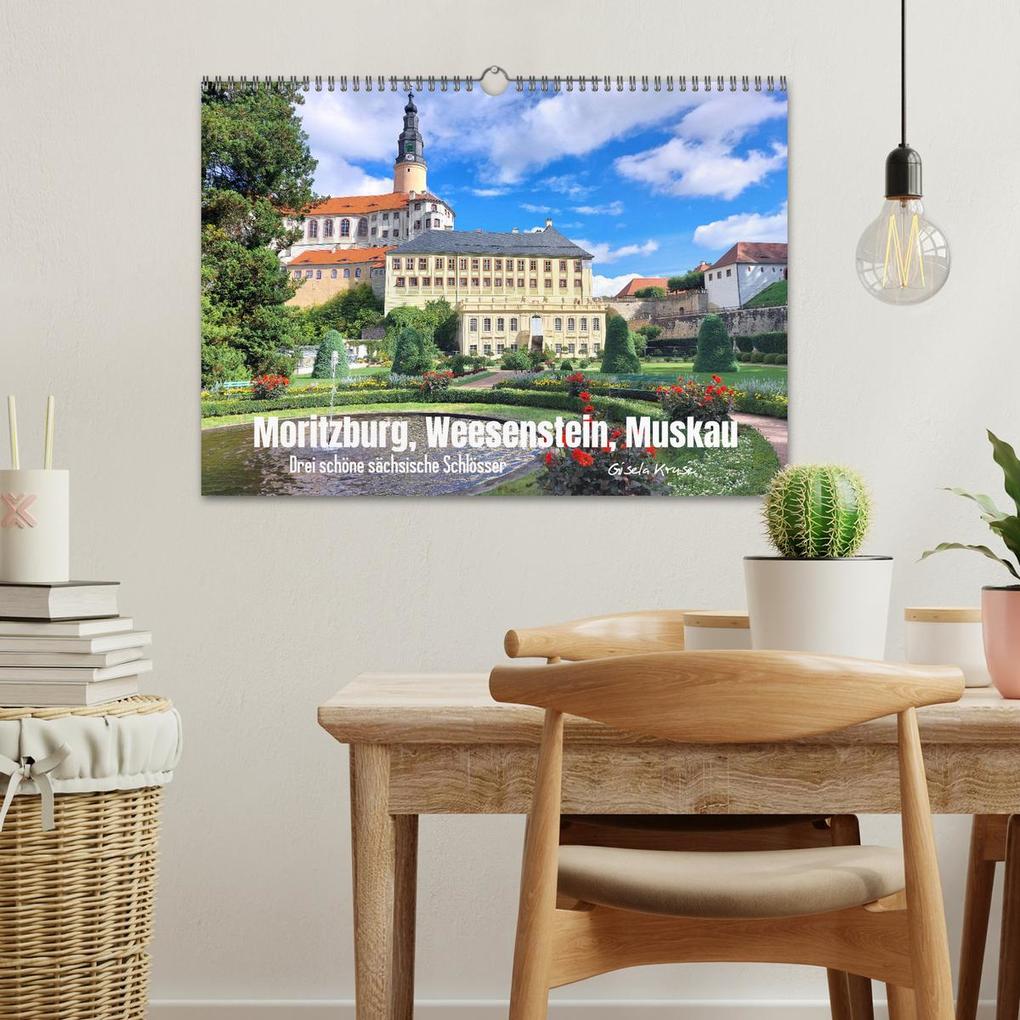 Weitere Ansicht: Moritzburg, Weesenstein, Muskau - Drei schöne sächsische Schlösser (Wandkalender 2026 DIN A3 quer), CALVENDO Monatskalender | Gisela Kruse, Calvendo