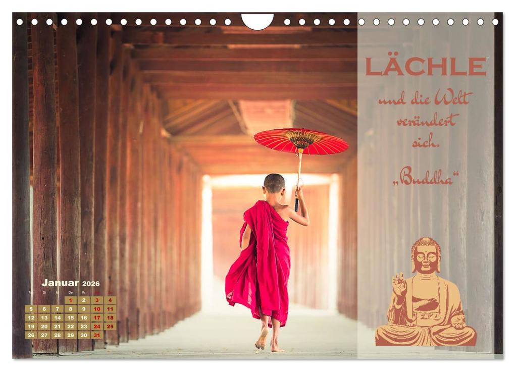 Weitere Ansicht: Erleuchtende Worte, Lebensweisheiten von Gautama Buddha by VogtArt (Wandkalender 2026 DIN A4 quer), CALVENDO Monatskalender | VogtArt VogtArt, Calvendo, VogtArt