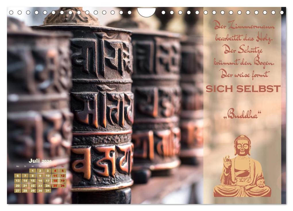 Weitere Ansicht: Erleuchtende Worte, Lebensweisheiten von Gautama Buddha by VogtArt (Wandkalender 2026 DIN A4 quer), CALVENDO Monatskalender | VogtArt VogtArt, Calvendo, VogtArt