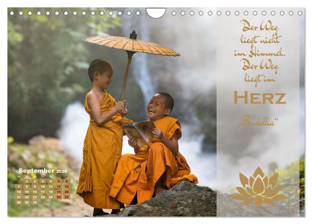 Weitere Ansicht: Erleuchtende Worte, Lebensweisheiten von Gautama Buddha by VogtArt (Wandkalender 2026 DIN A4 quer), CALVENDO Monatskalender | VogtArt VogtArt, Calvendo, VogtArt