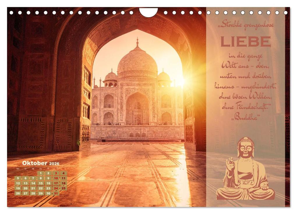 Weitere Ansicht: Erleuchtende Worte, Lebensweisheiten von Gautama Buddha by VogtArt (Wandkalender 2026 DIN A4 quer), CALVENDO Monatskalender | VogtArt VogtArt, Calvendo, VogtArt