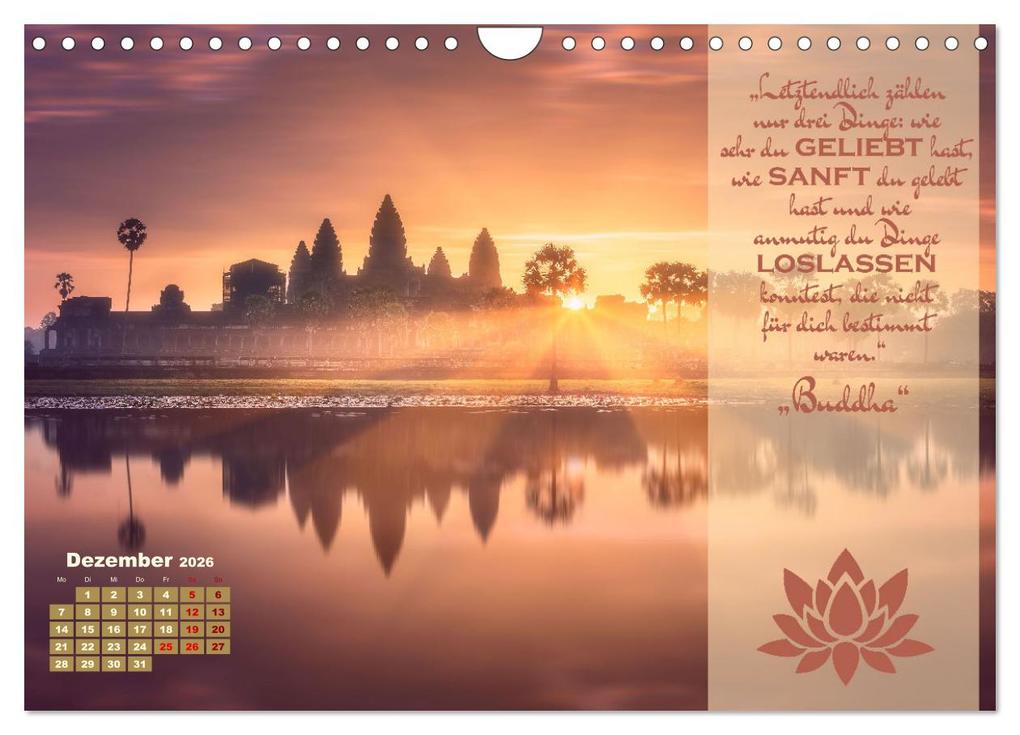 Weitere Ansicht: Erleuchtende Worte, Lebensweisheiten von Gautama Buddha by VogtArt (Wandkalender 2026 DIN A4 quer), CALVENDO Monatskalender | VogtArt VogtArt, Calvendo, VogtArt