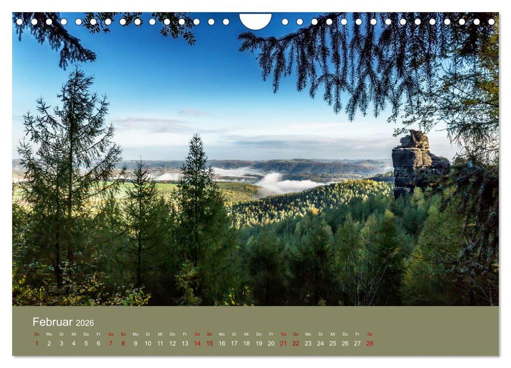 Weitere Ansicht: Auf den Bergen der Sächsischen Schweiz (Wandkalender 2026 DIN A4 quer), CALVENDO Monatskalender | Linda Geisdorf, Calvendo